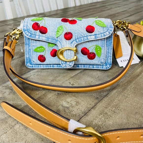 NWT Coach SMALL Cherry Denim Tabby 20 Shoulder Bag Crossbody - Picture 5 of 16